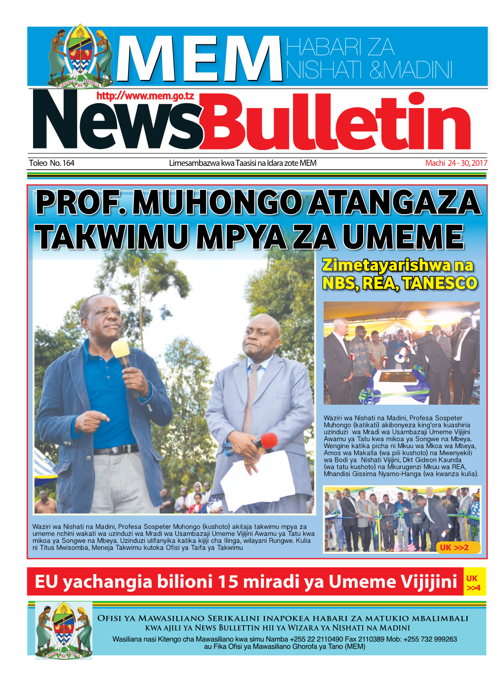 Prof. Muhongo Atangaza Takwimu Mpya Za Umeme