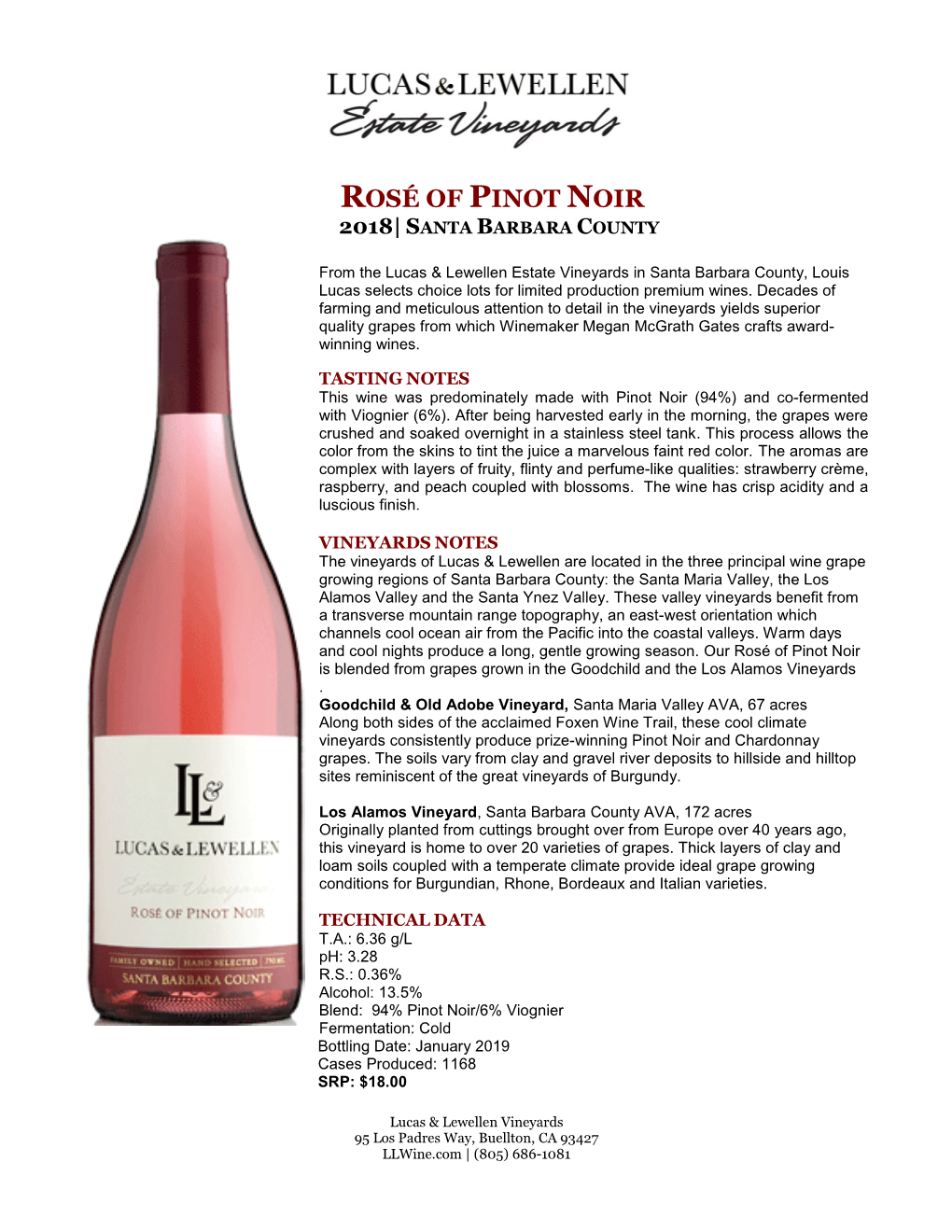 Rosé of Pinot Noir 2018| Santa Barbara County