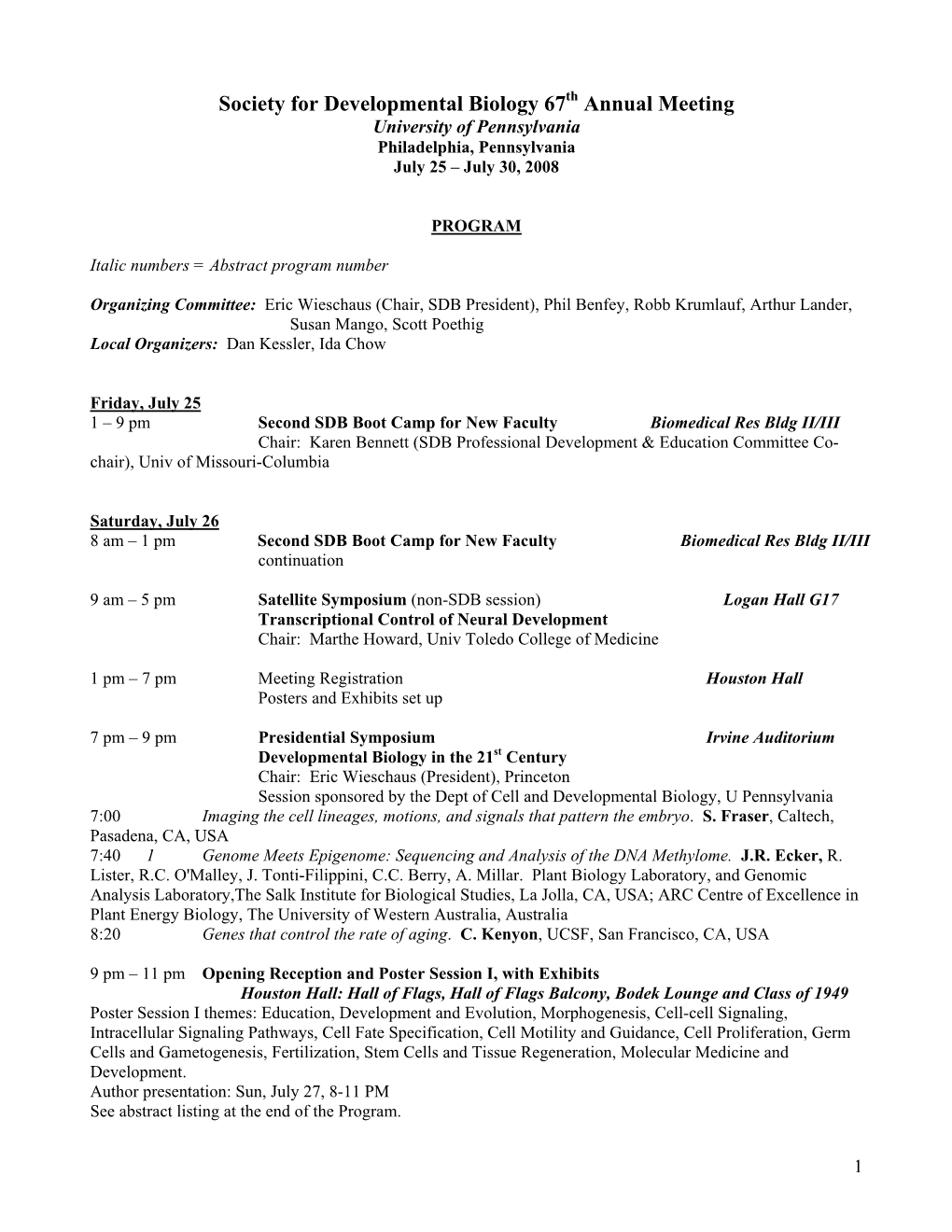 Final Program