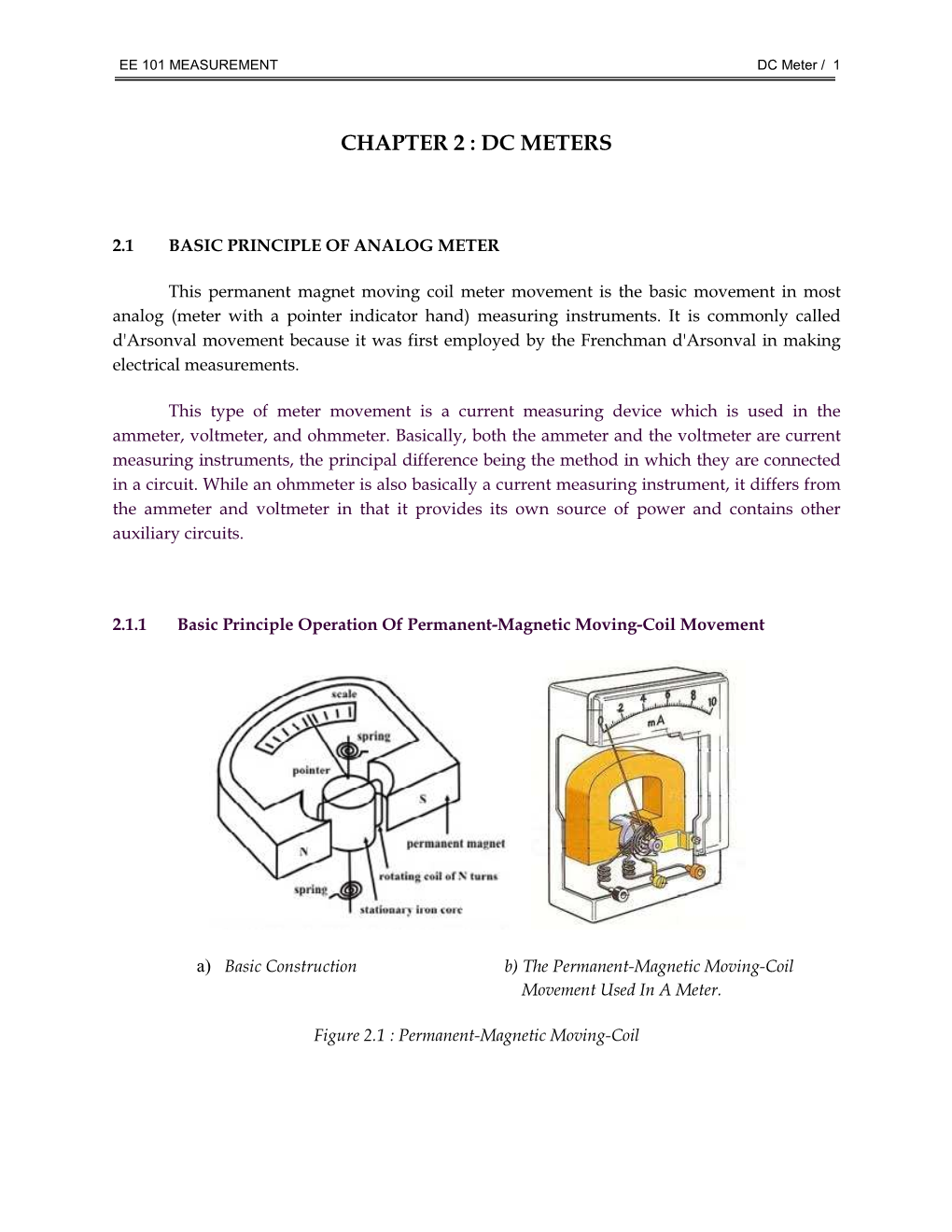 Chapter 2 : Dc Meters