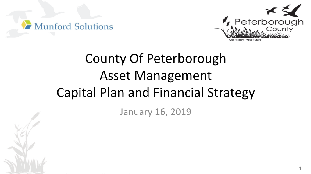 County of Peterborough AMP Update to Senior Management