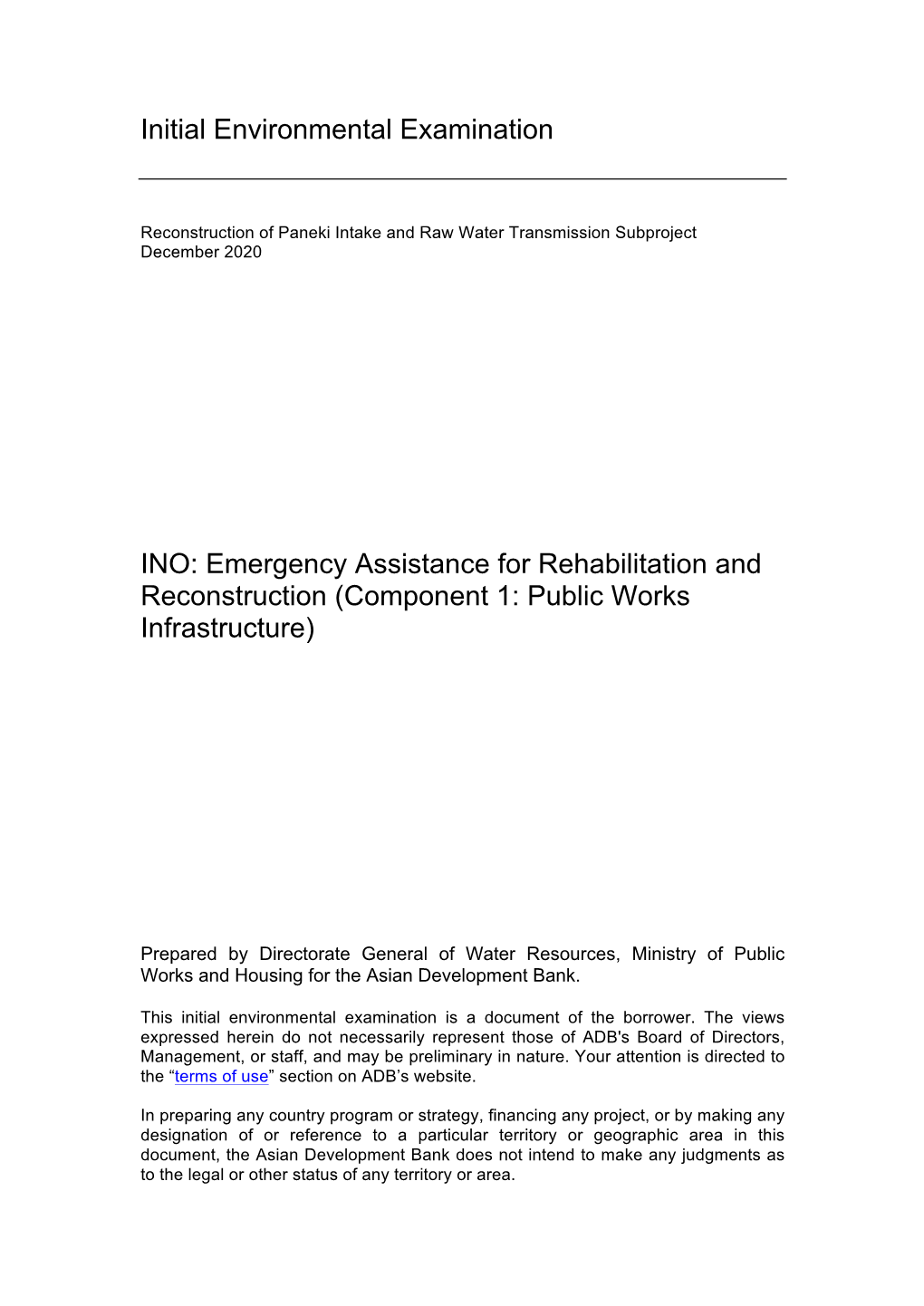 52316-001: Emergency Assistance for Rehabilitation and Reconstruction