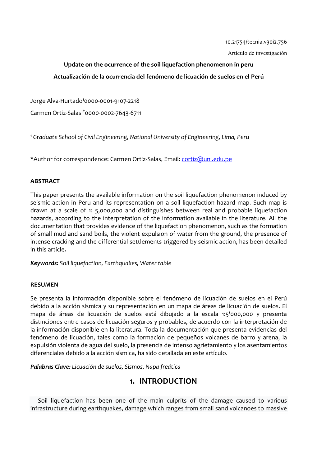 Updating the Occurrence of the Soil Liquefaction Phenomenon