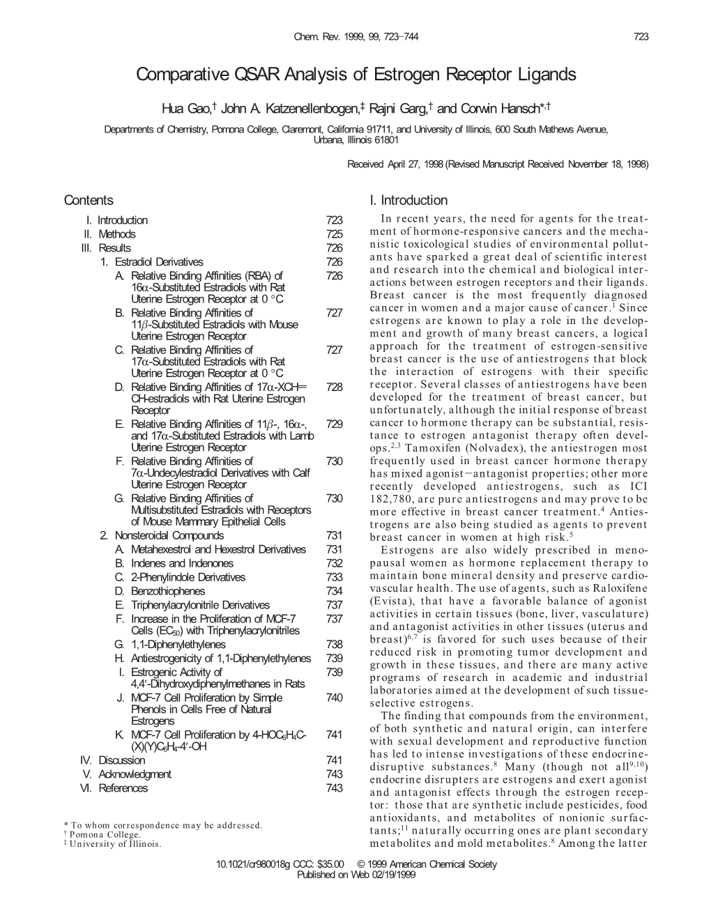 Comparative QSAR Analysis of Estrogen Receptor Ligands