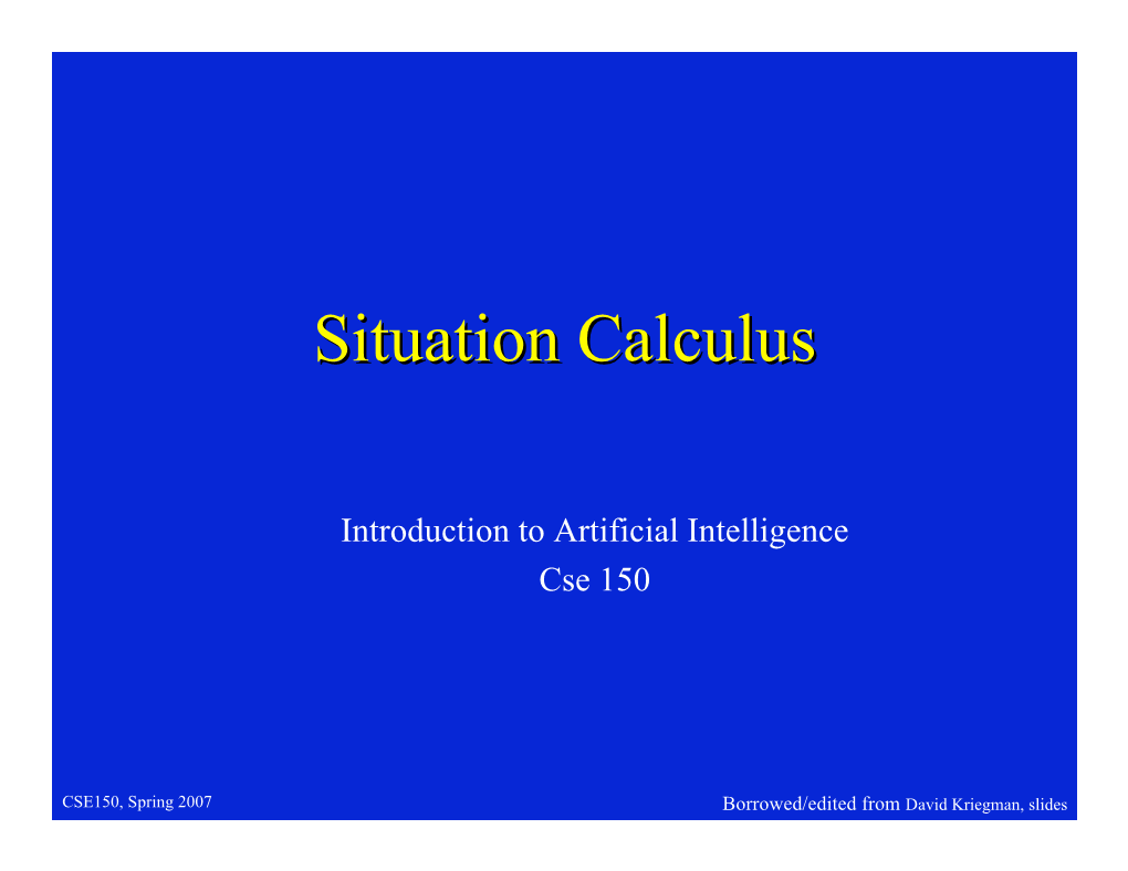 Situation Calculuscalculus