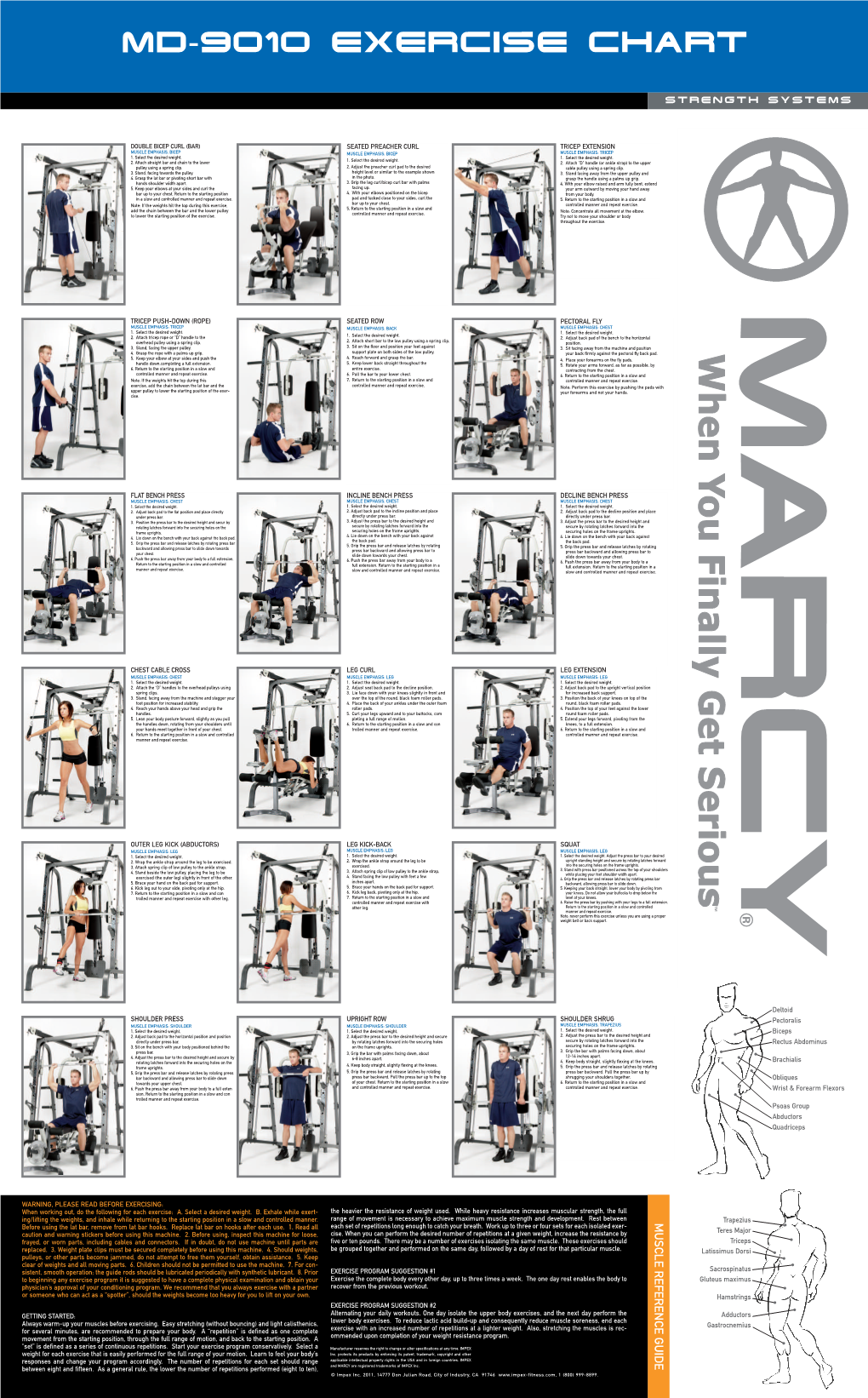 Md-9010 Exercise Chart