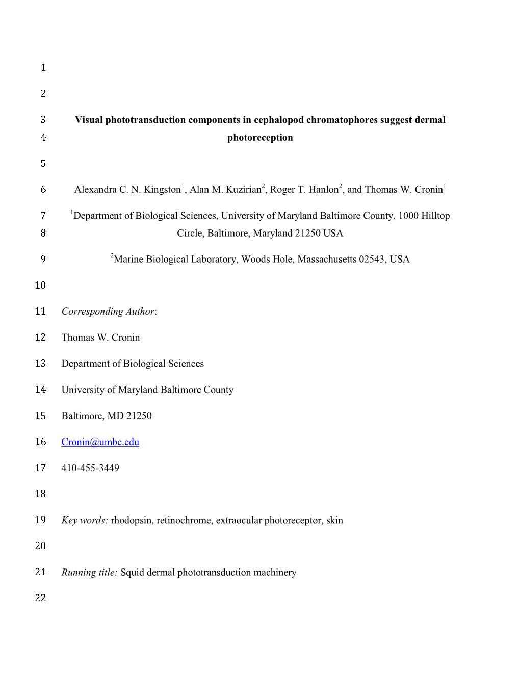 1 2 Visual Phototransduction Components in Cephalopod