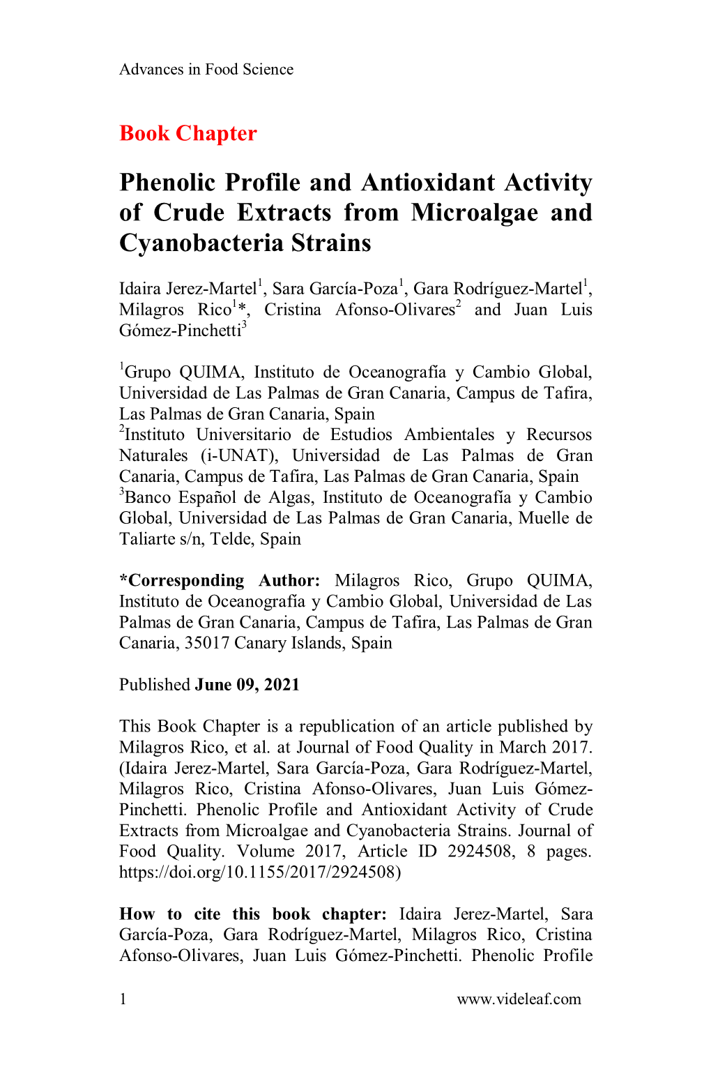 Phenolic Profile and Antioxidant Activity of Crude Extracts from Microalgae and Cyanobacteria Strains