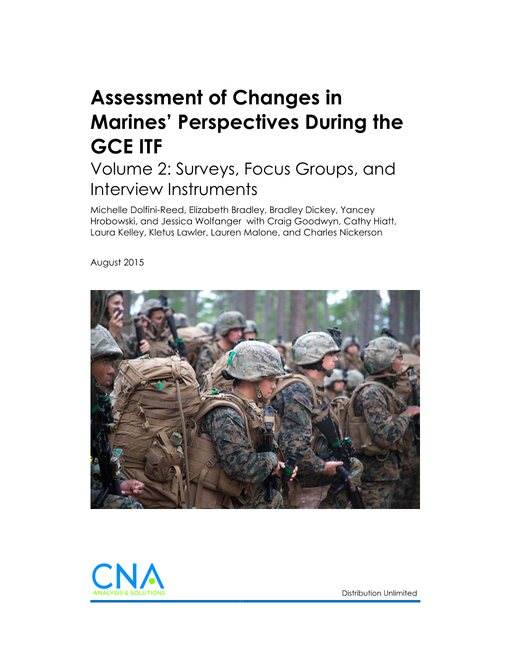 Assessment of Changes in Marines' Perspectives During the GCE