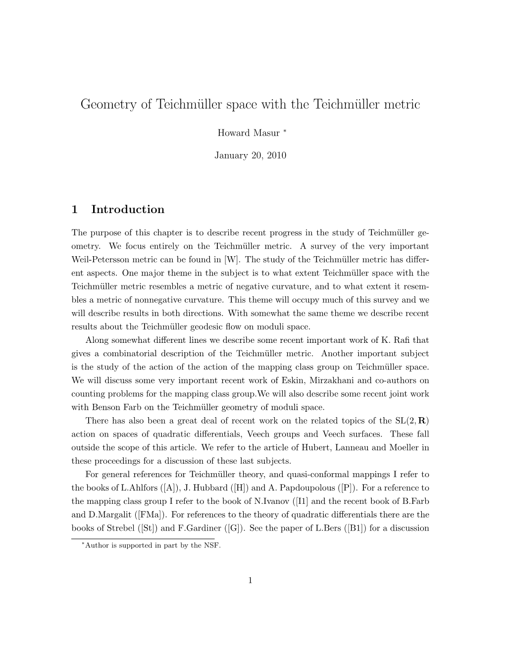 Geometry of Teichmüller Space with the Teichmüller Metric