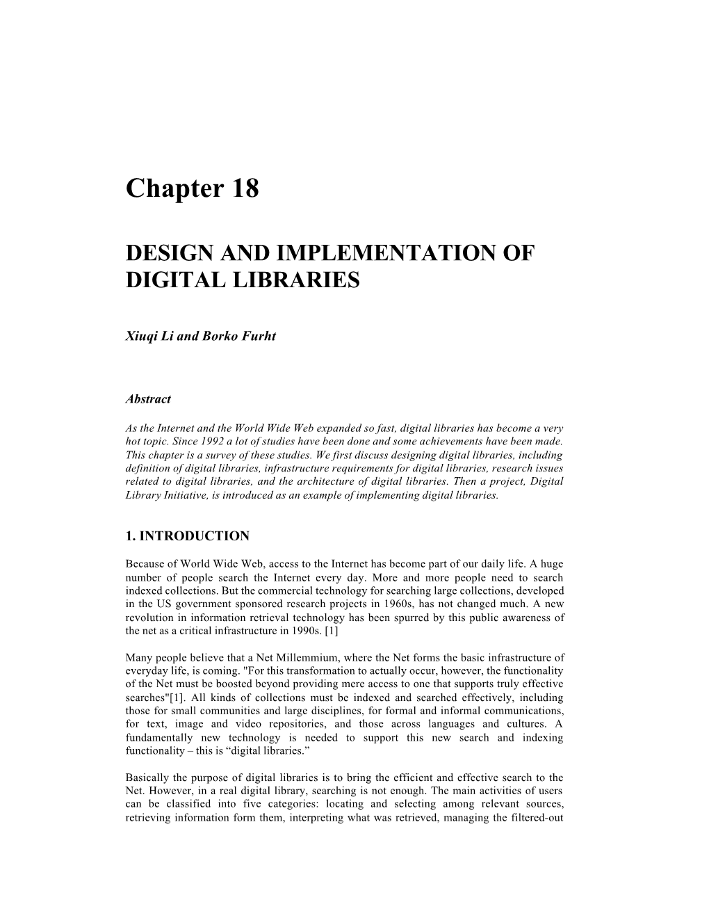Design and Implementation of Digital Libraries