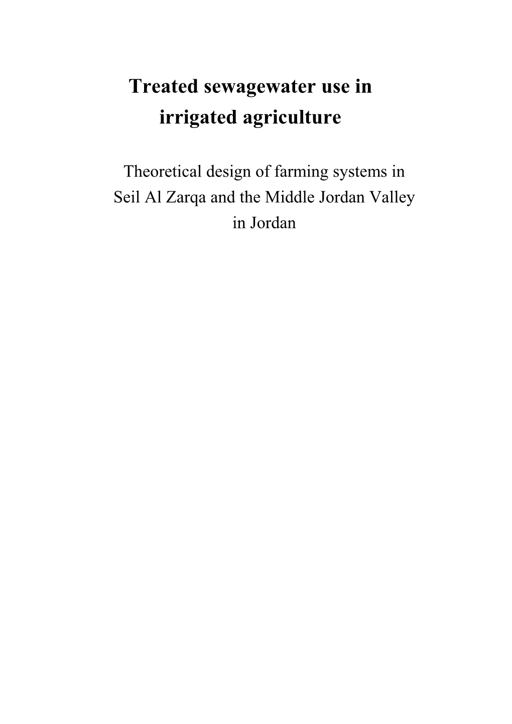 Theoretical Design of Farming Systems in Seil Al Zarqa and the Middle Jordan Valley in Jordan PROMOTOREN