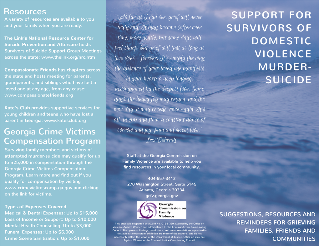 Support for Survivors of Domestic Violence Murder-Suicide