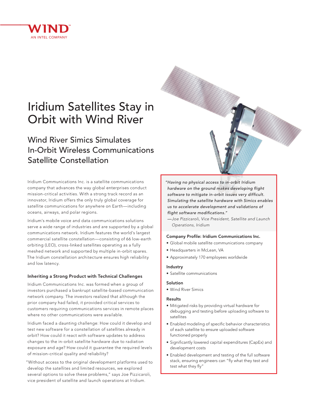 Customer Success Simics and Iridium