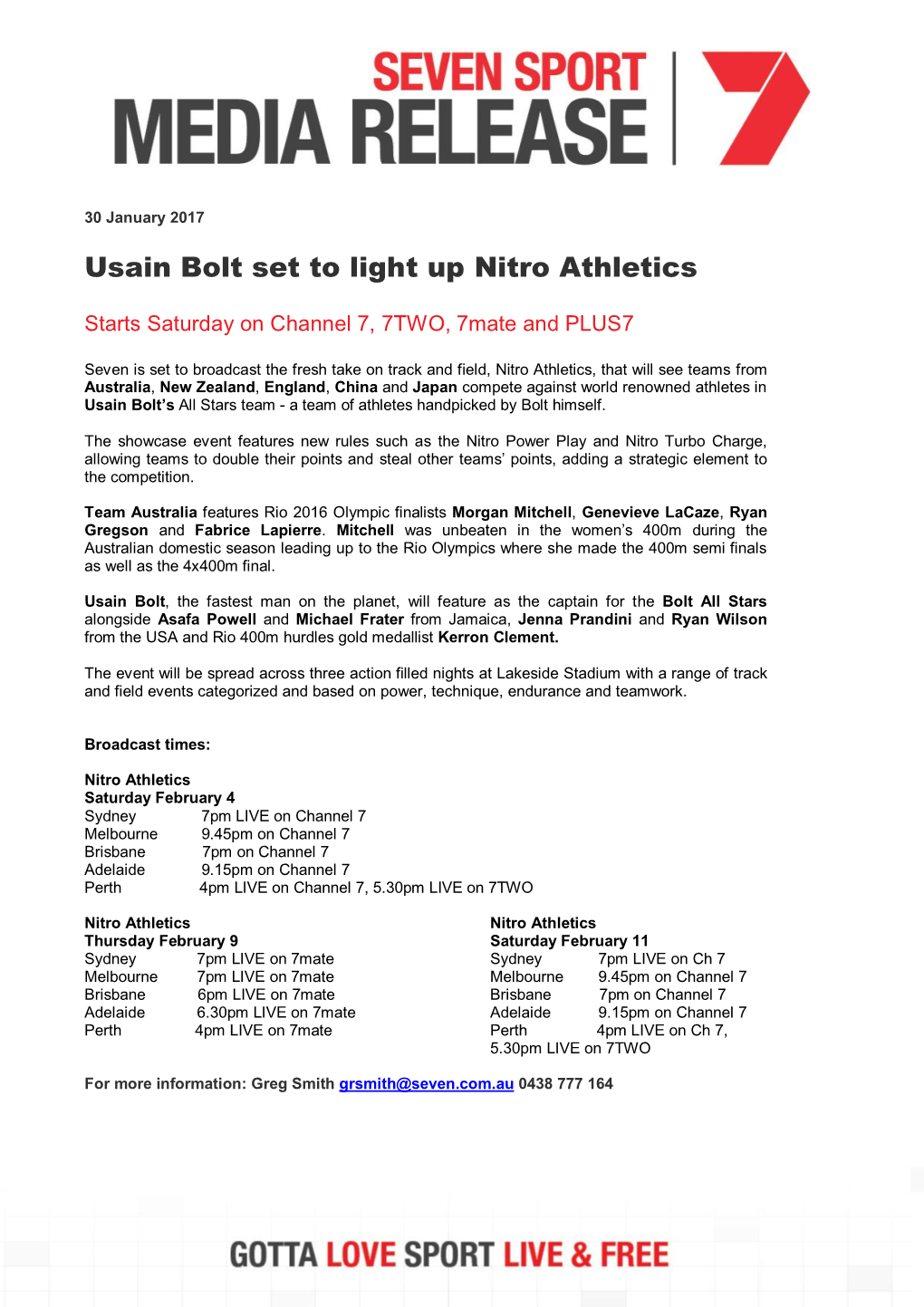Usain Bolt Set to Light up Nitro Athletics