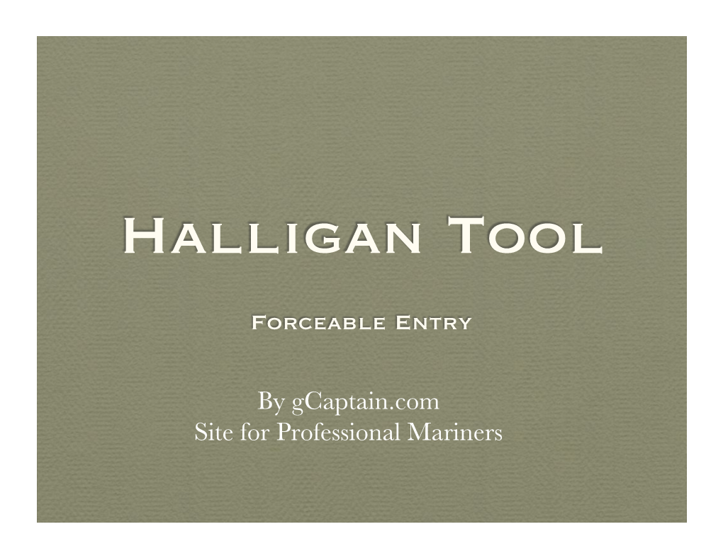 Halligan Tool