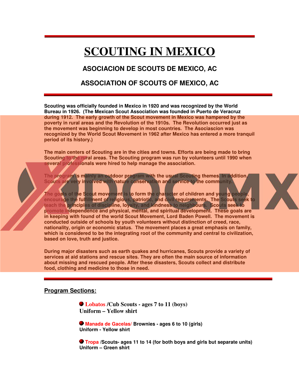 Scouting in Mexico
