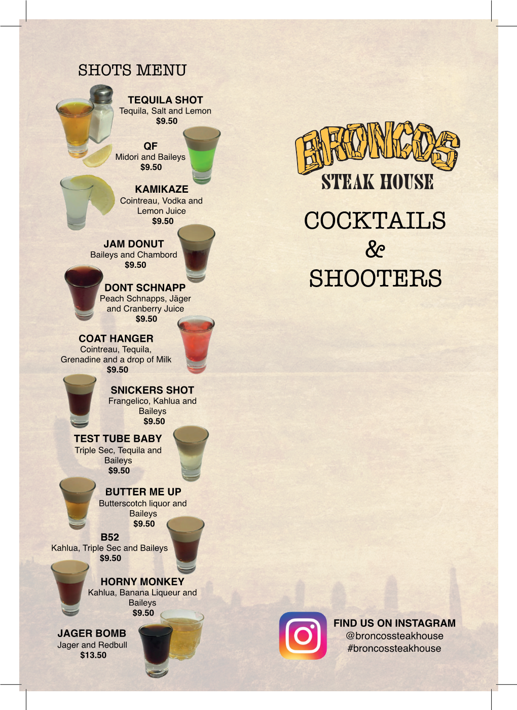 116148 Broncos Cocktail Menu