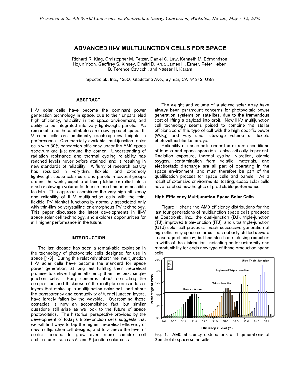 Advanced Iii-V Multijunction Cells for Space