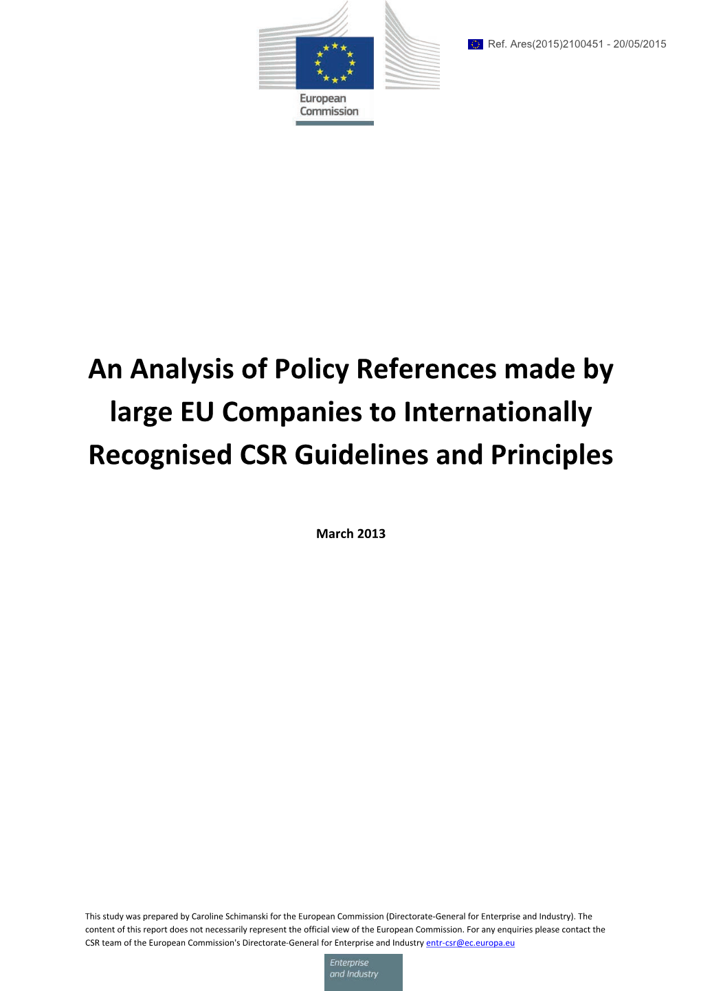 References to CSR Guidelines and Principles FINAL
