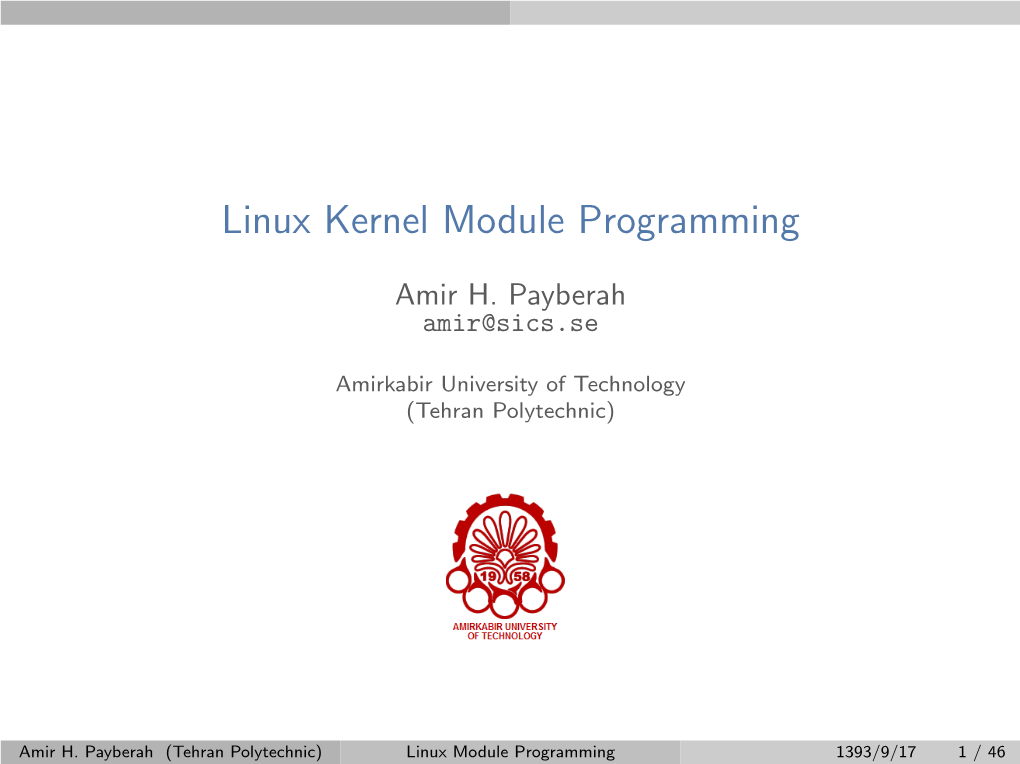 Linux Kernel Module Programming