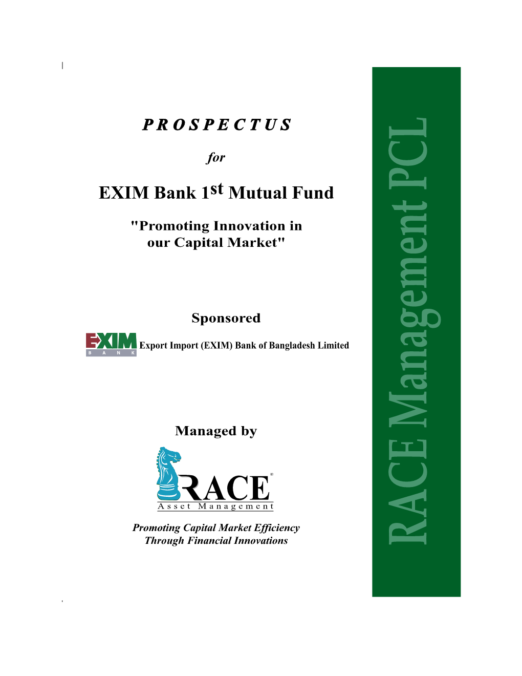 EXIM Bank 1St Mutual Fund "Promoting Innovation in Our Capital Market"