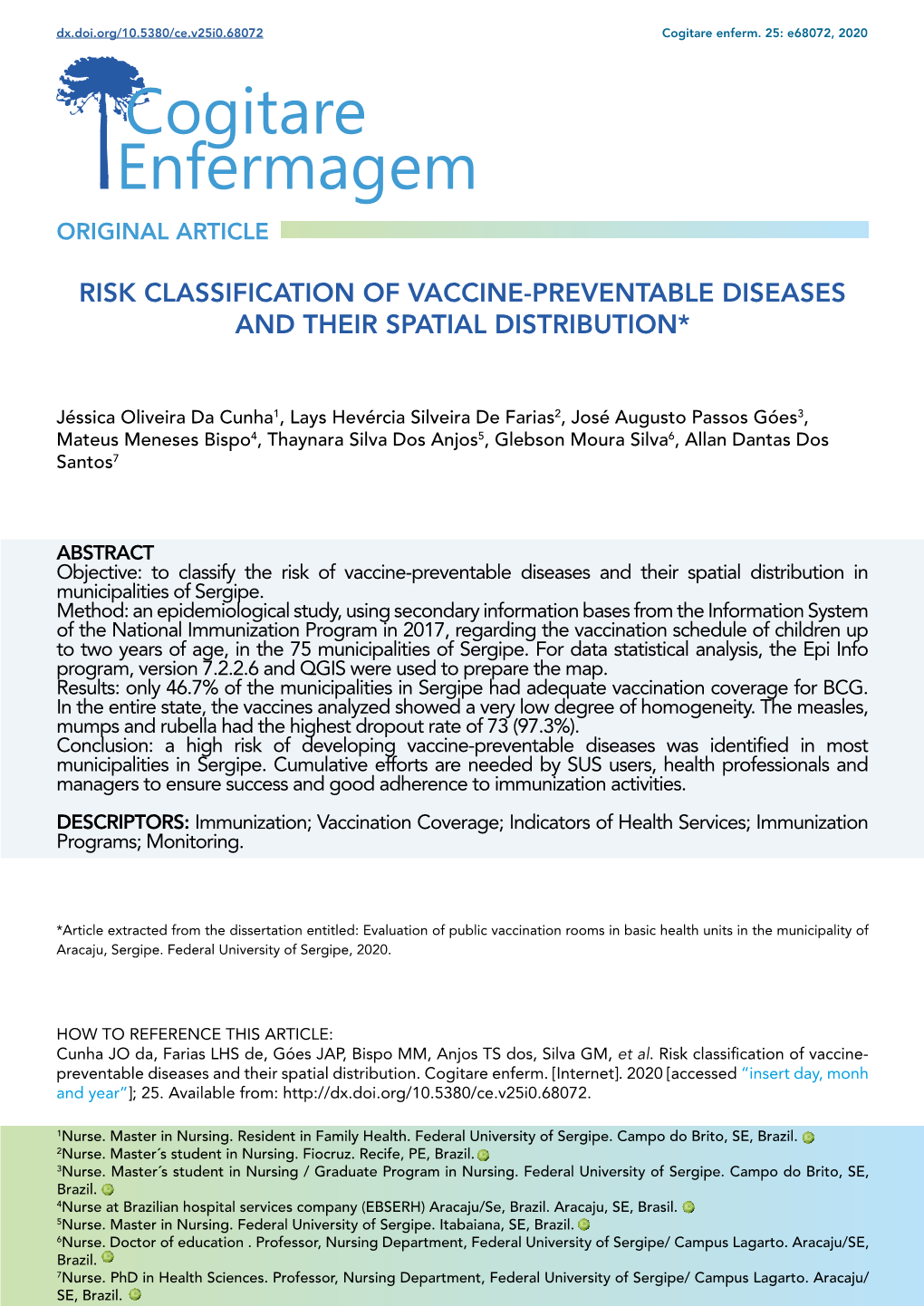 Risk Classification of Vaccine-Preventable Diseases and Their Spatial Distribution*