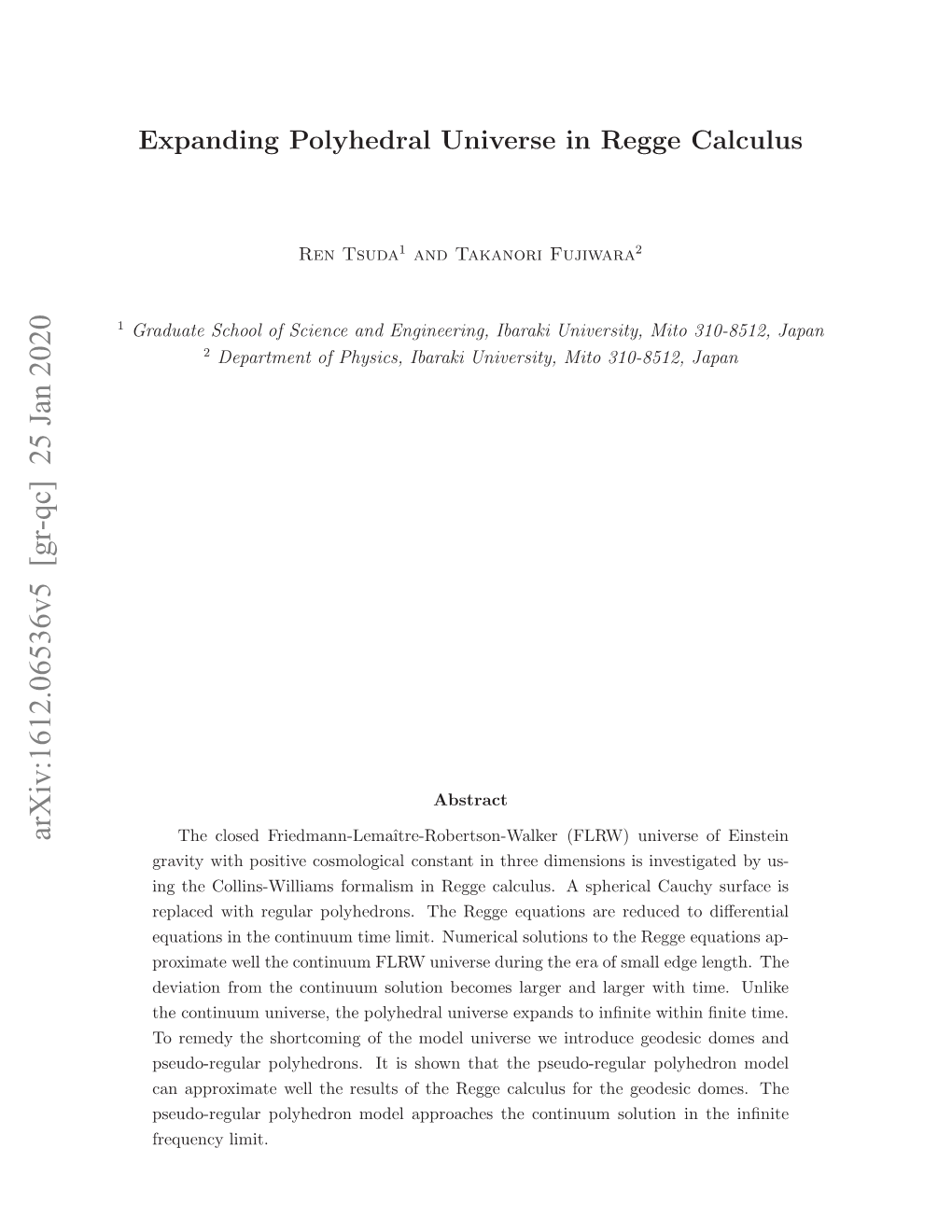 Expanding Polyhedral Universe in Regge Calculus