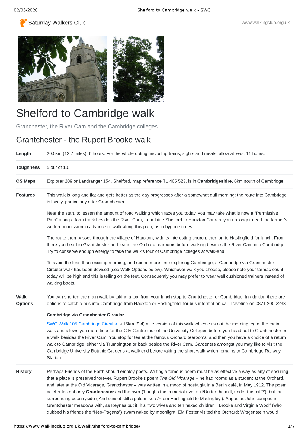 Shelford to Cambridge Walk - SWC