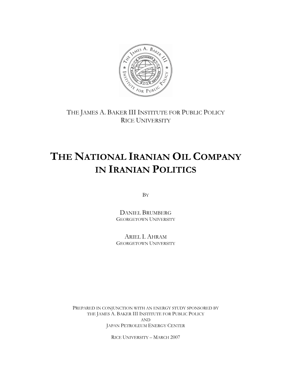 The National Iranian Oil Company in Iranian Politics