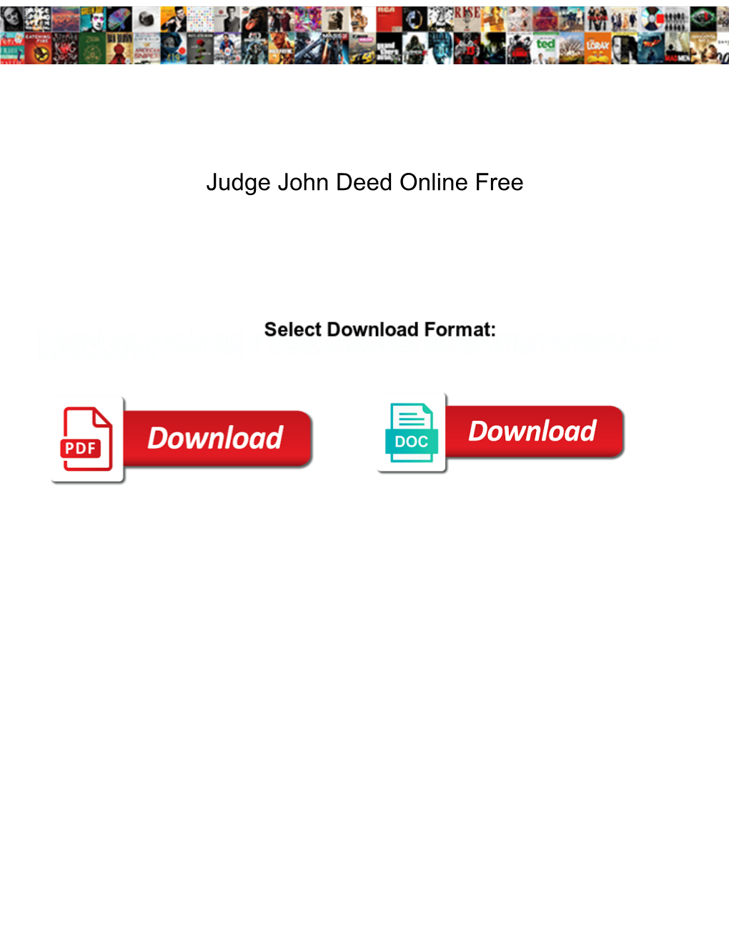 Judge John Deed Online Free