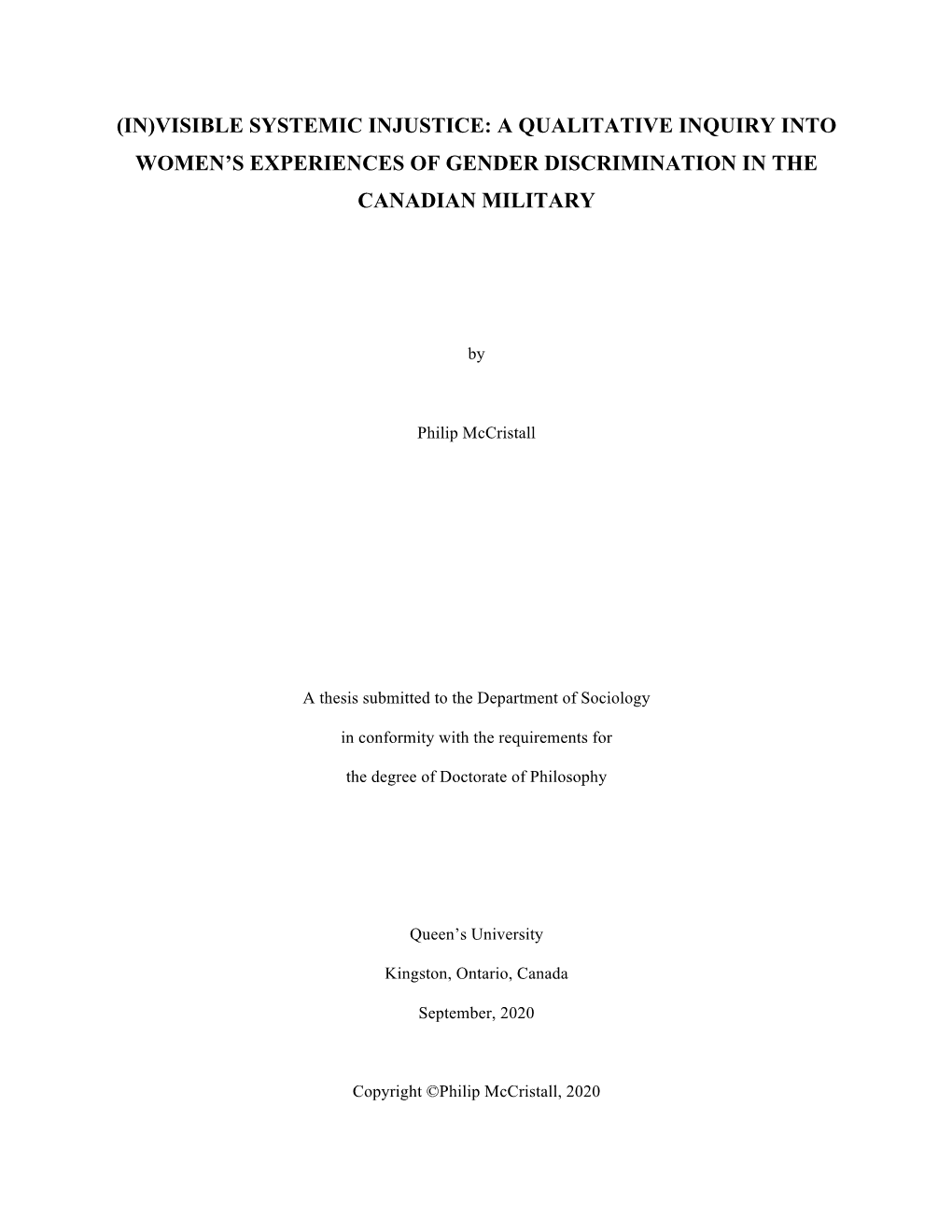 (In)Visible Systemic Injustice: a Qualitative Inquiry Into Women's