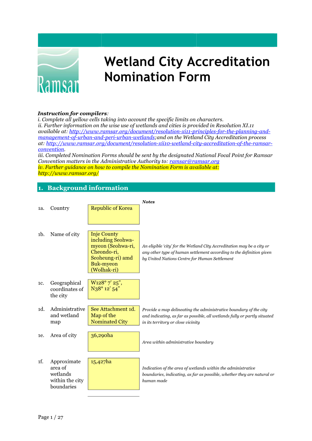 Wetland City Accreditation Nomination Form