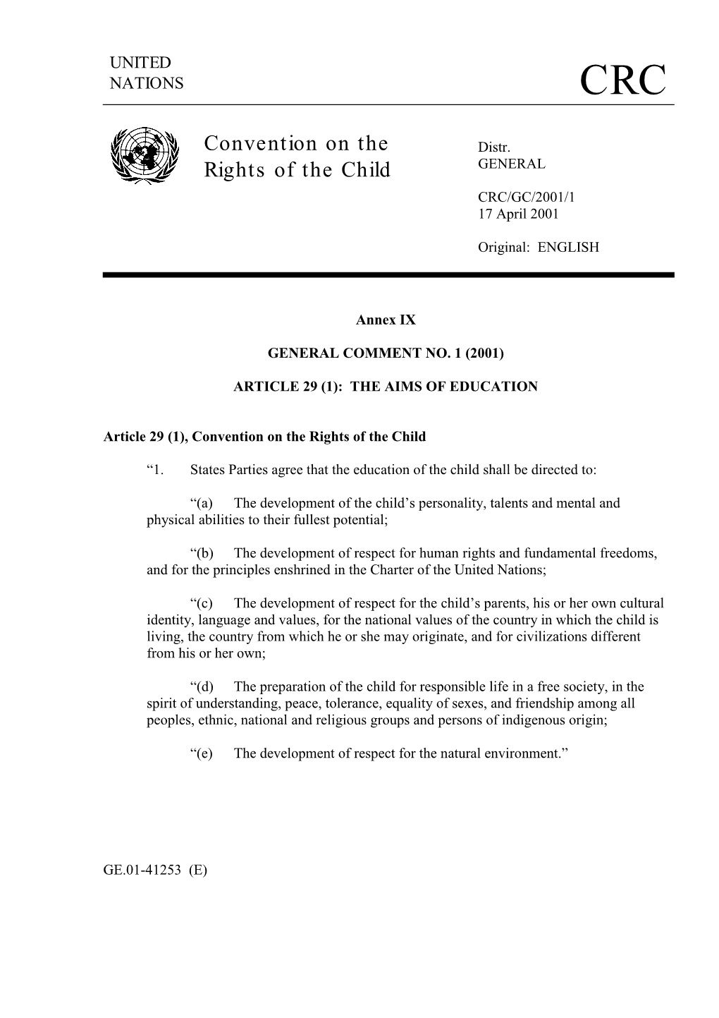 Convention on the Rights of the Child