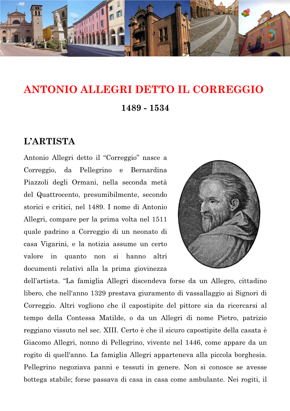 Antonio Allegri Detto Il Correggio 1489 - 1534