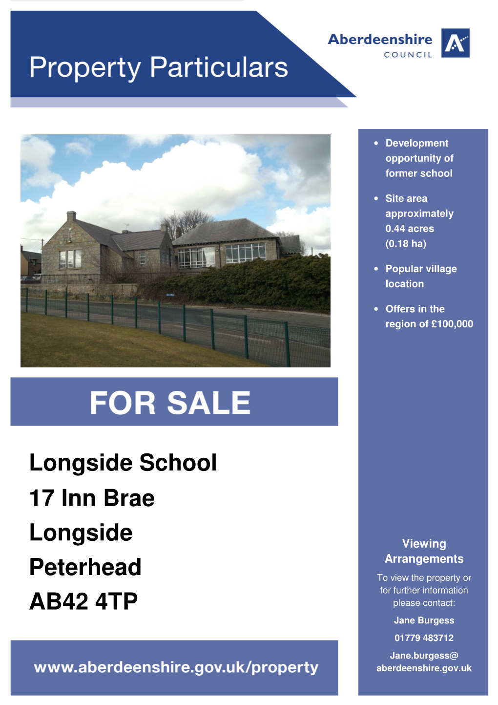 Longside School 17 Inn Brae Longside Peterhead AB42