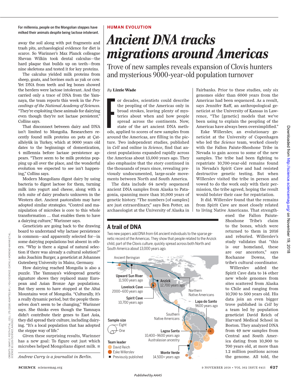 Ancient DNA Tracks Migrations Around Americas Lizzie Wade