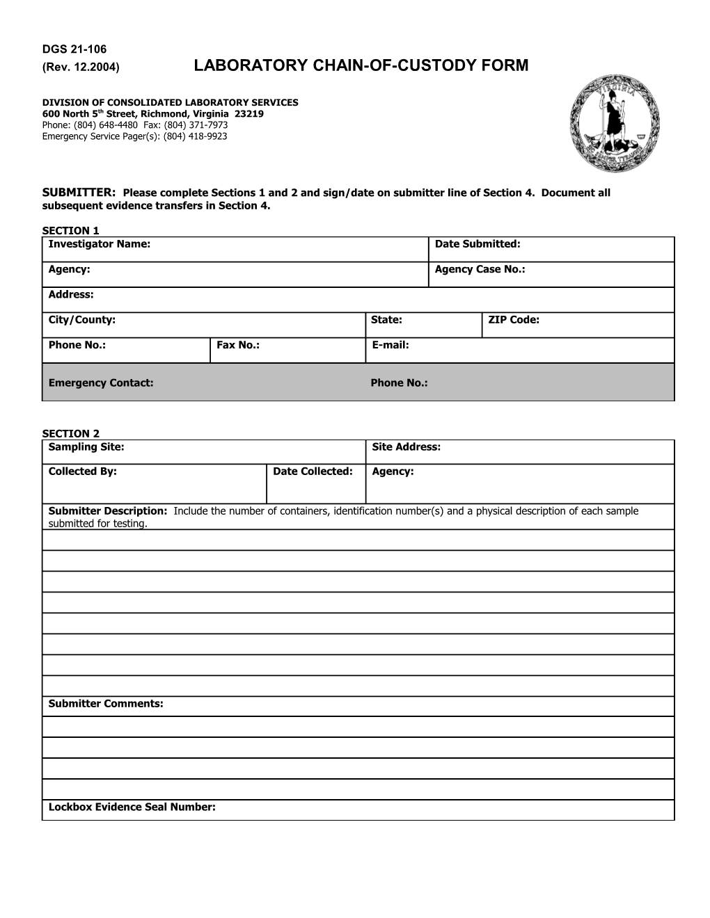 Division of Consolidated Laboratory Services