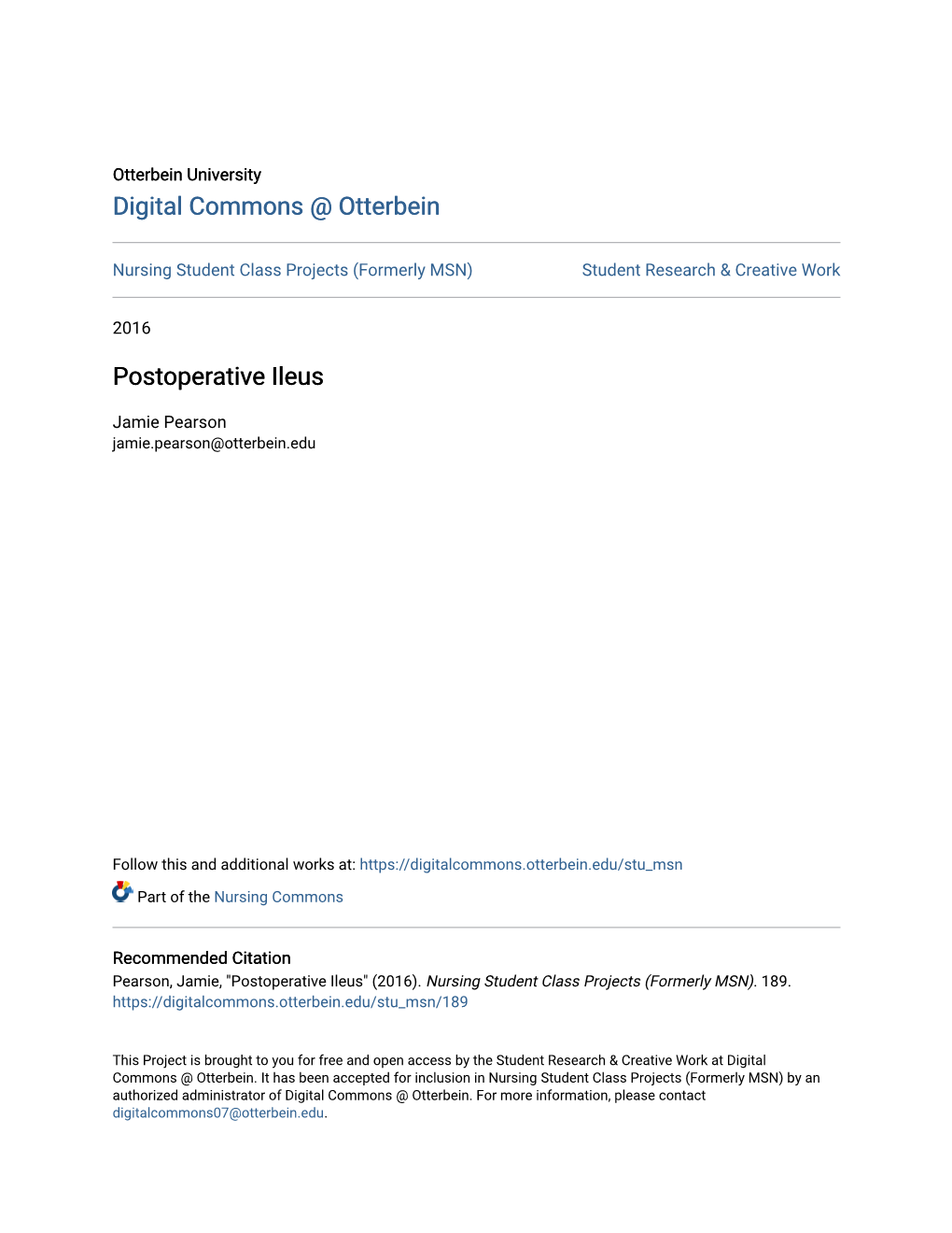 Postoperative Ileus