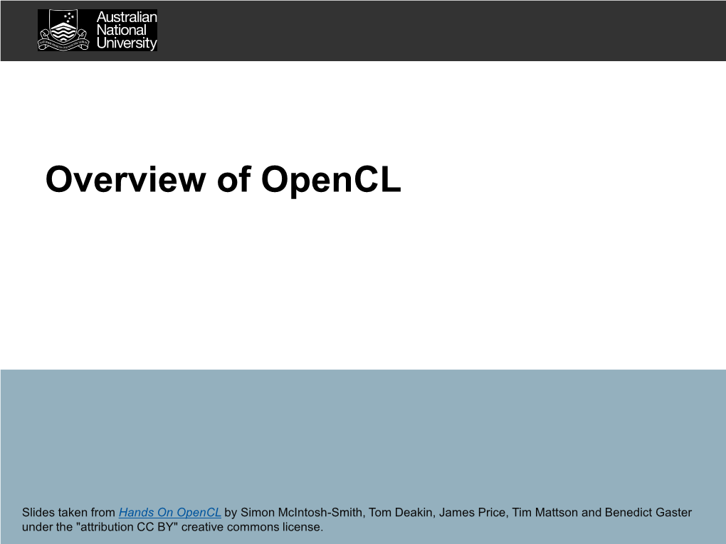 Overview of Opencl