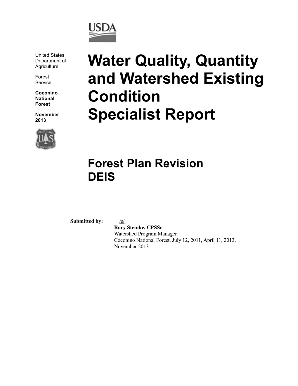 Water Quality, Quantity, and Watershed