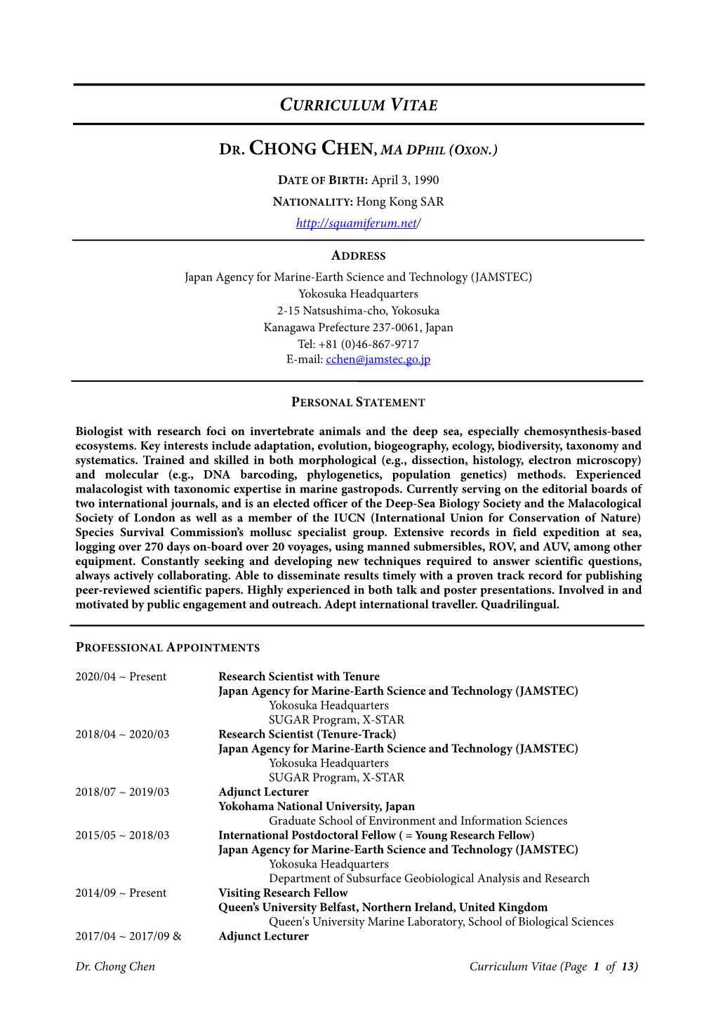 Dr. Chong Chen, Ma Dphil (Oxon.)