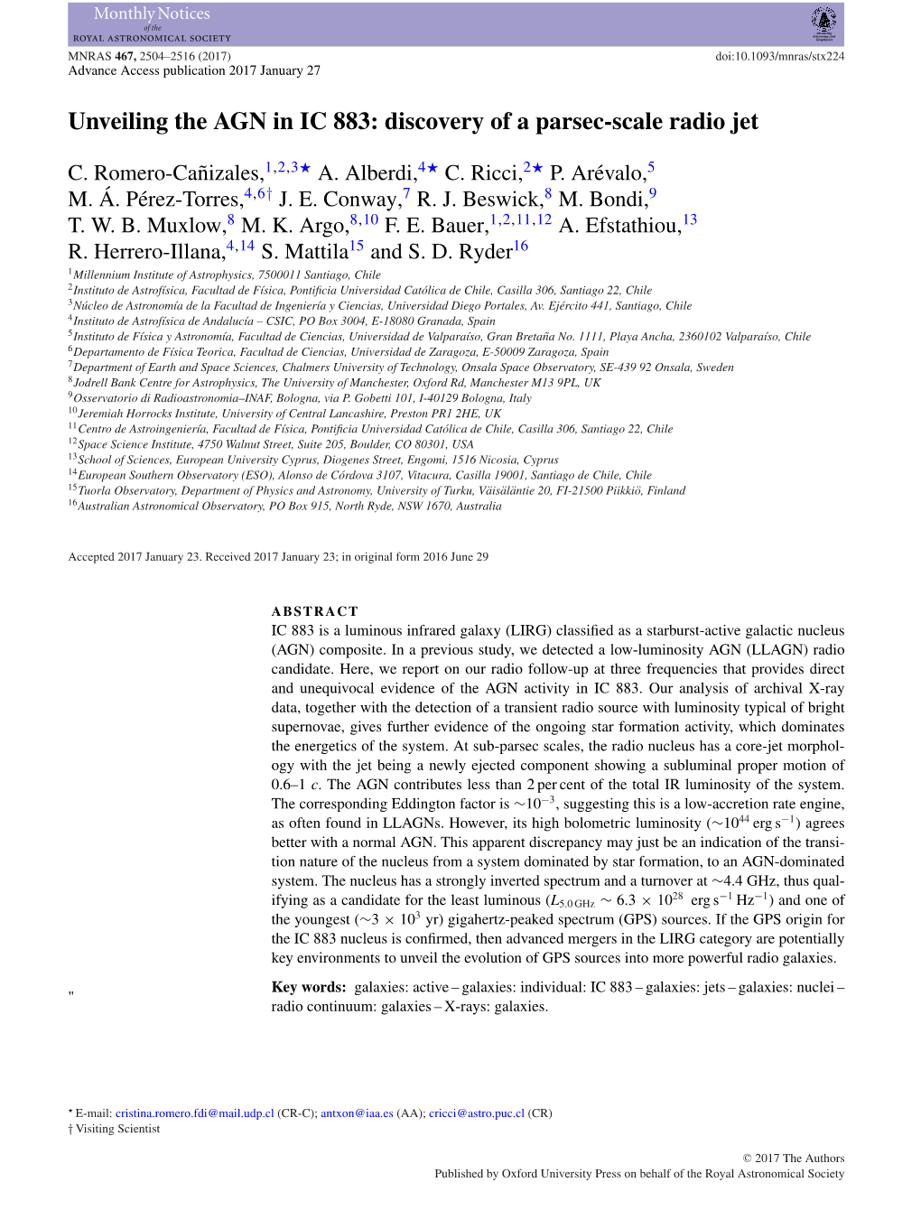 Unveiling the AGN in IC 883: Discovery of a Parsec-Scale Radio Jet