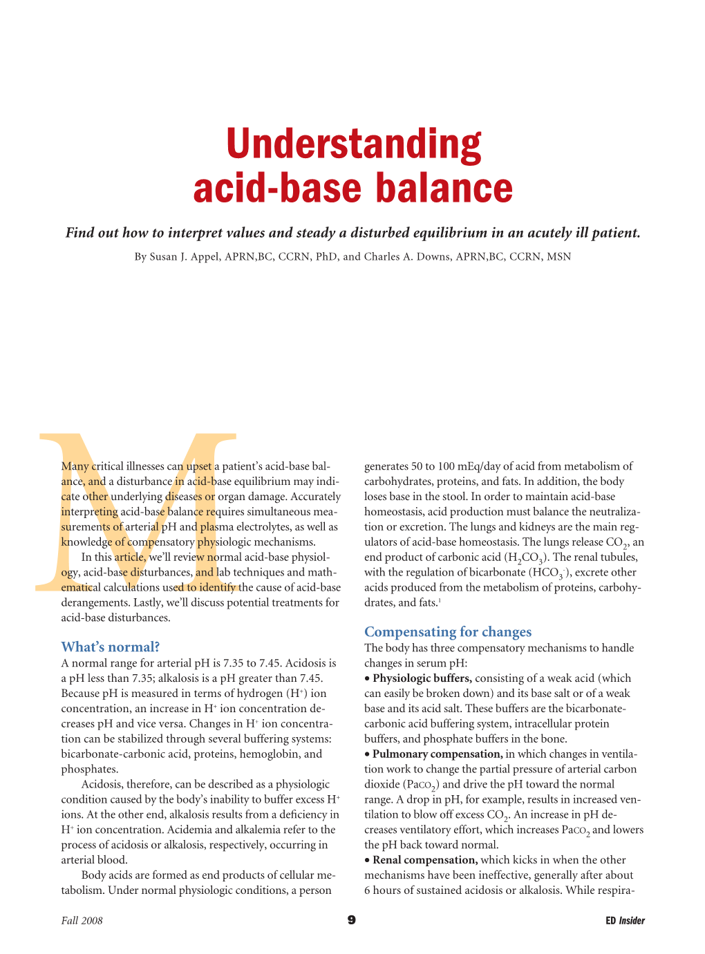 Understanding Acid-Base Balance