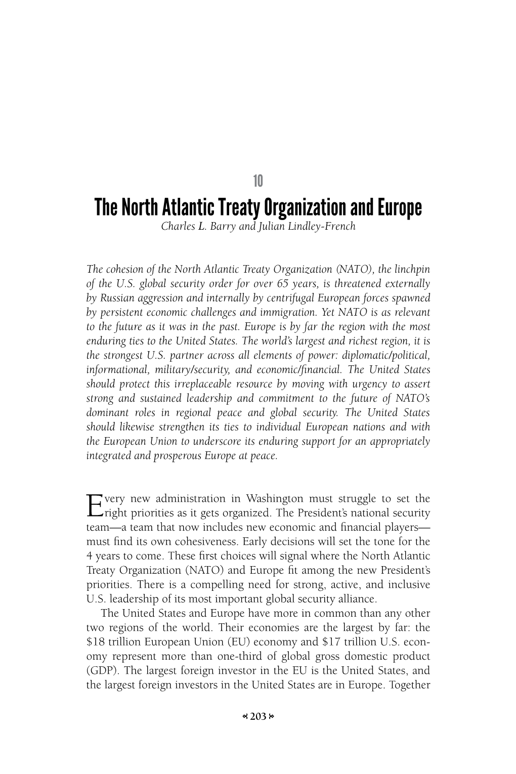 The North Atlantic Treaty Organization and Europe Charles L