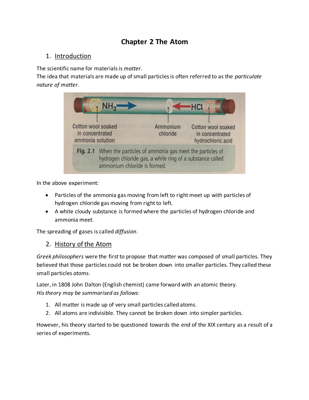 Chapter 2 the Atom 1