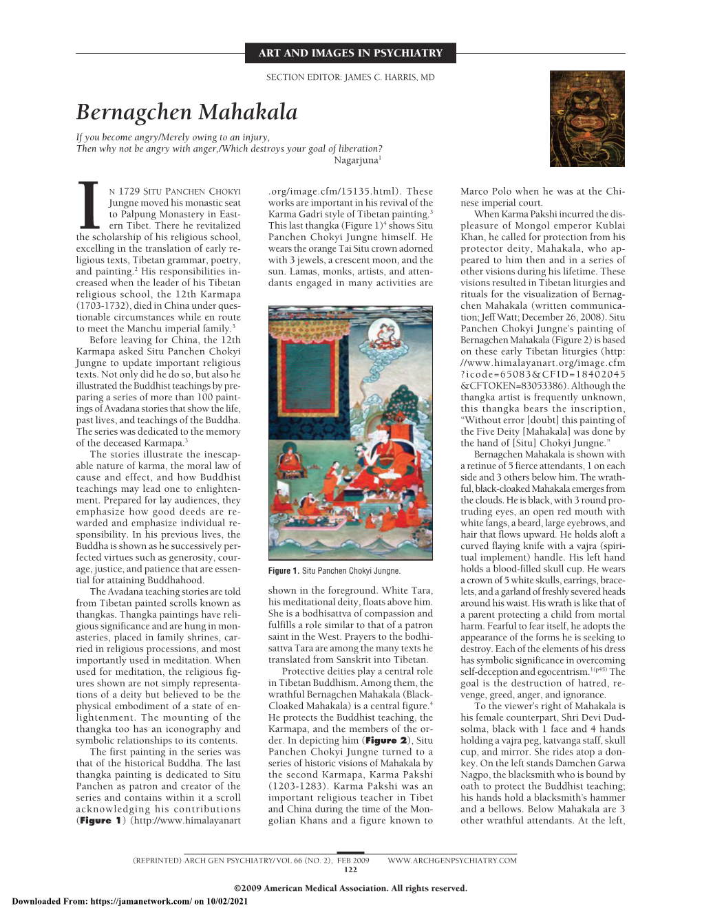 Bernagchen Mahakala If You Become Angry/Merely Owing to an Injury, Then Why Not Be Angry with Anger,/Which Destroys Your Goal of Liberation? Nagarjuna1