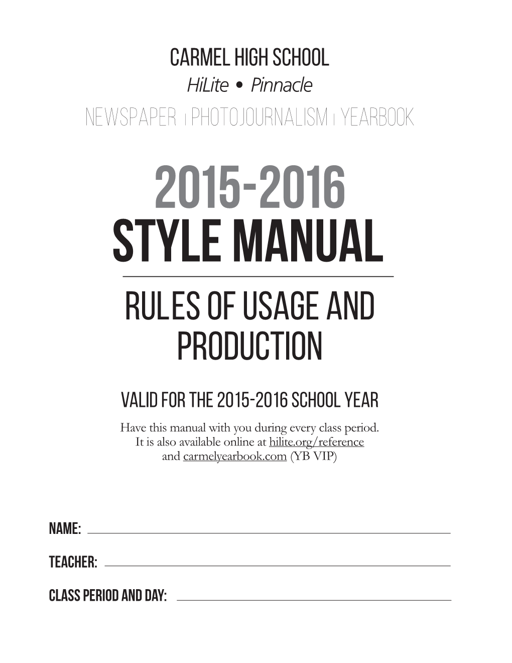 Style Manual Rules of Usage and Production