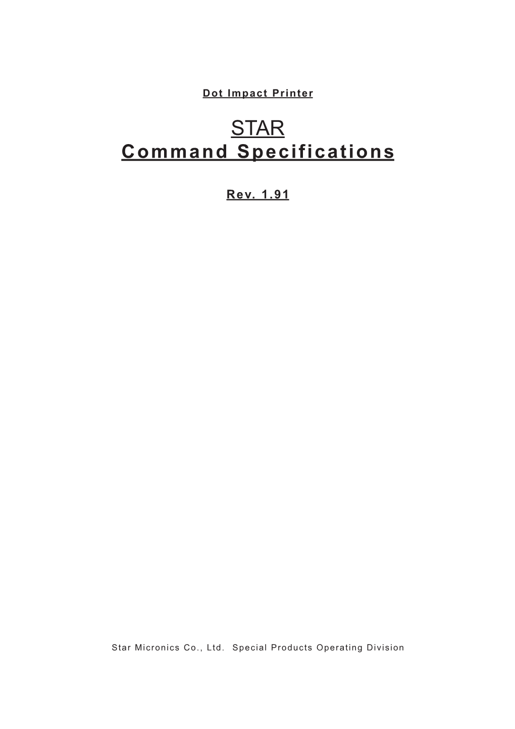 STAR Command Specifications