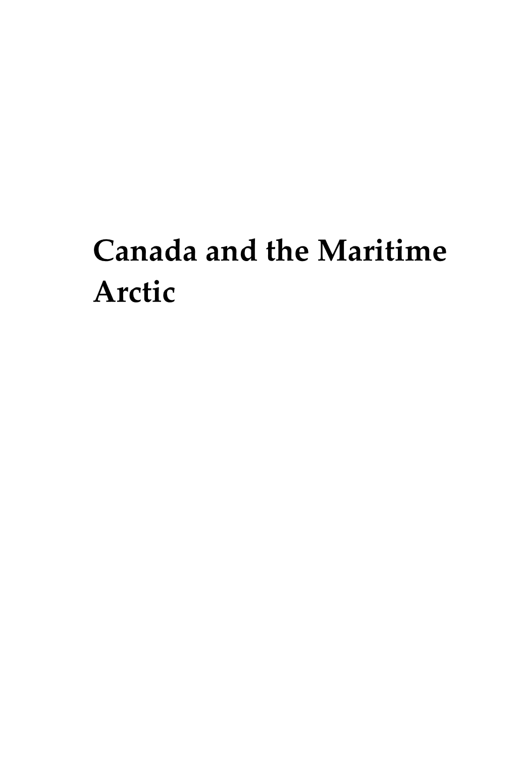 Canada and the Maritime Arctic